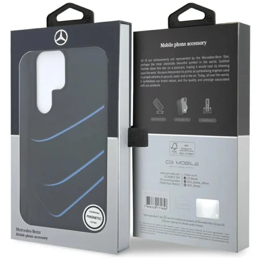 Mercedes Szilikon Kontrasztos Görbék MagSafe tok Samsung Galaxy S25 Ultra - Fekete tok - 8