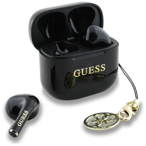 Guess Glossy Effect Printed Classic Logo & Charm TWS fülhallgató - fekete - 5