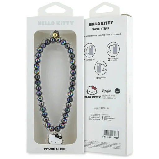 Hello Kitty Gyöngyös Kitty Fej Telefon Medál - Fekete - 4