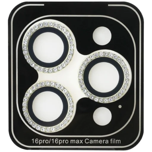  iPhone 16 Pro Max Arany Guess BP Rhinestone 2 az 1-ben üvegfólia és kameravédő szett - 3