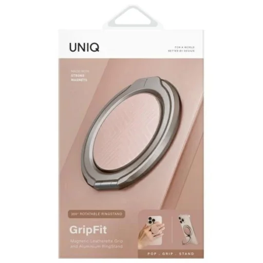 Uniq Gripfit 360 Mágneses tartó és telefontámasz mágneses tartó rózsaszín/púder rózsaszín - 2