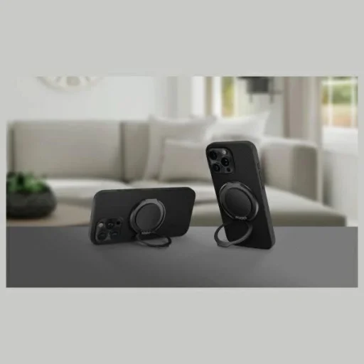 Uniq Gripfit Premium 360 Mágneses tartó és kitámasztó mágneses tartó fekete/karbonfekete - 4