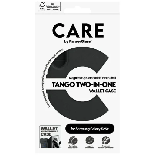 CARE by PanzerGlass Feature Tango 2in1 Wallet Tok Samsung Galaxy S25+ - Fekete tok - 5