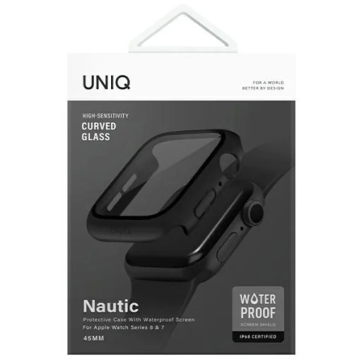 Uniq Nautic Apple Watch Series 7/8/9 45mm fekete/fekete tok - 7