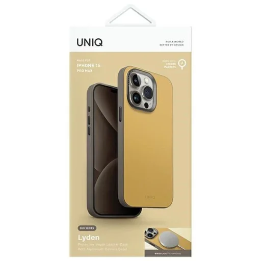 Uniq Lyden DS iPhone 15 Pro Max 6.7" Magclick töltő tok sárga-szürke/kanári sárga-kovakő szürke tok - 6