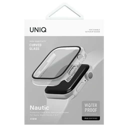 Uniq Nautic Apple Watch Series 7/8/9 45mm átlátszó/dave clear tok - 5