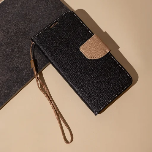 iPhone 15 Plus Fancy fliptok fekete-arany - 9