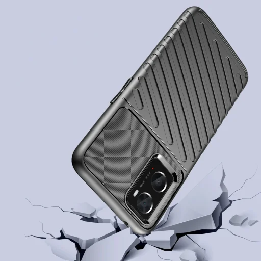 Thunder fliptok rugalmas páncél tok Oppo A76 / Oppo A36 / Realme 9i fekete tok - 4