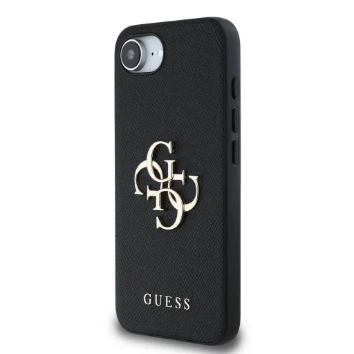  iPhone 16e Fekete Guess PU Grained 4G Metal Logo tok - 2