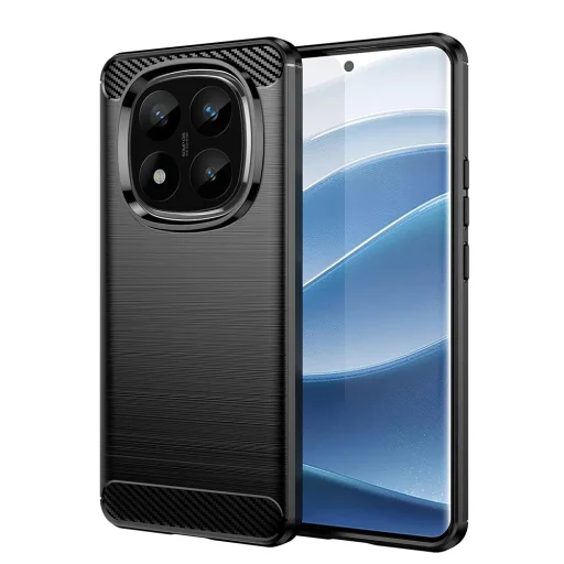 Techsuit - Karbon Szilikon - Xiaomi Redmi Note 14 Pro+ - Fekete tok - 1