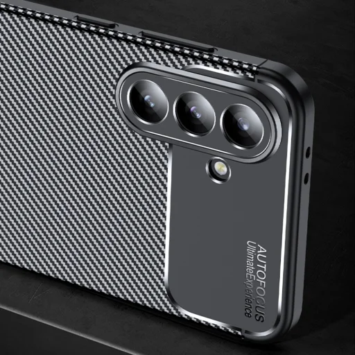 Techsuit - CarbonFiber - Samsung Galaxy A56 5G - Fekete tok - 3