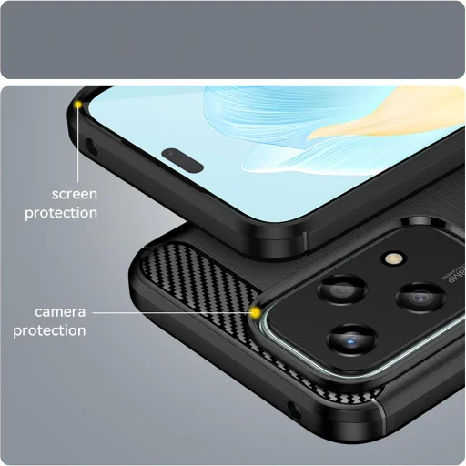 Techsuit - Karbonszilikon - Honor 200 Lite - Kék tok - 5