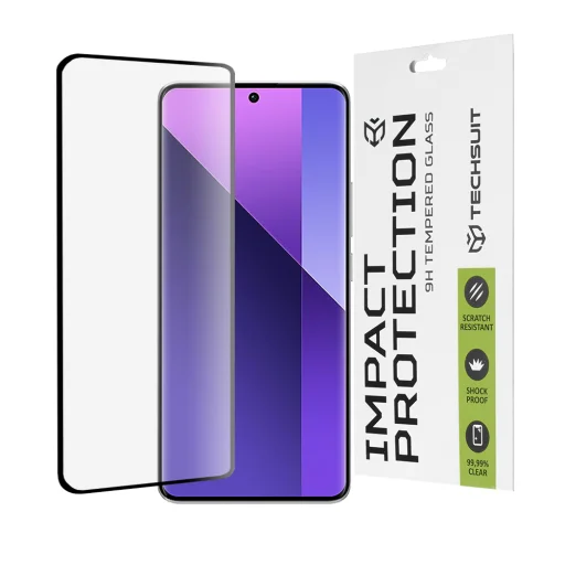 Techsuit - 111D Teljes Fedezetű / Teljes Ragasztású Üveg / 3D Hajlított - Xiaomi Redmi Note 13 Pro+ 5G / Note 14 Pro / Note 14 Pro+ - Fekete - 1