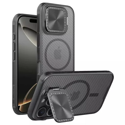  Nillkin - CamShield Prop Mágneses - iPhone 16 Pro - Átlátszó fekete tok - 1
