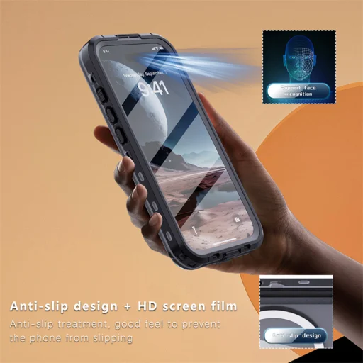 ShellBox - Vízálló IP68 Tok - iPhone 16 Plus - Fekete tok - 7