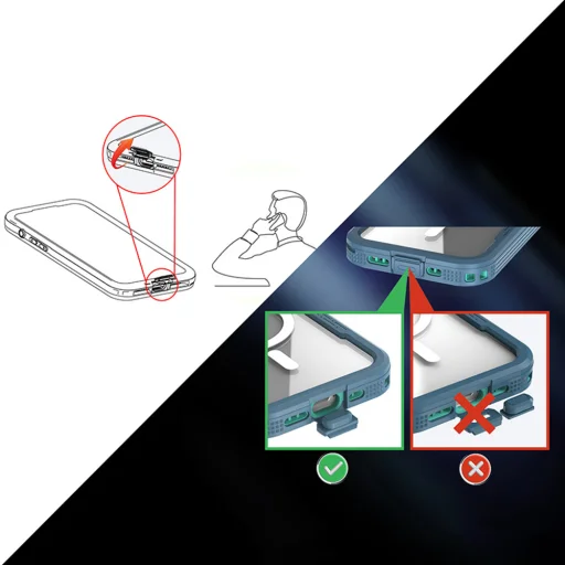 ShellBox - Vízálló IP68 tok - iPhone 16 Pro - Fekete - 7