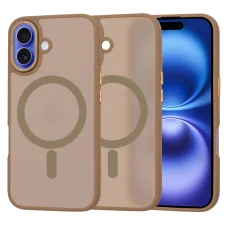 Techsuit - HaloFrost MagSafe Sorozat - iPhone 16 - Homokkő Barna tok