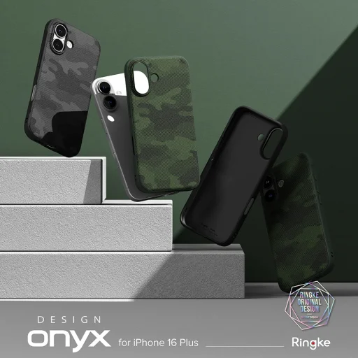  Ringke - Onyx Design - iPhone 16 Plus - Álcázó zöld tok - 4