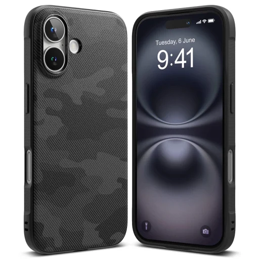  Ringke - Onyx Design - iPhone 16 Plus - Álcázott Fekete tok - 1