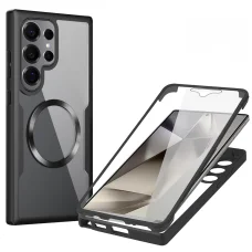 Techsuit - ColorVerse 360 MagSafe Sorozat + Kijelzővédő - Samsung Galaxy S25 Ultra - Fekete tok