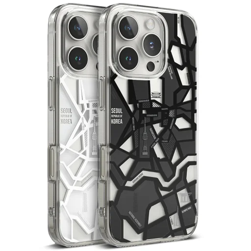  Ringke - Fusion Design - iPhone 16 Plus - Szöul térkép fekete tok - 5