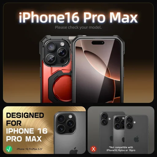  iPhone 16 Pro Max Vörös Supcase Unicorn Beetle Defender tok - 5