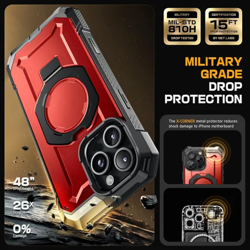  iPhone 16 Pro Max Vörös Supcase Unicorn Beetle Defender tok - 7