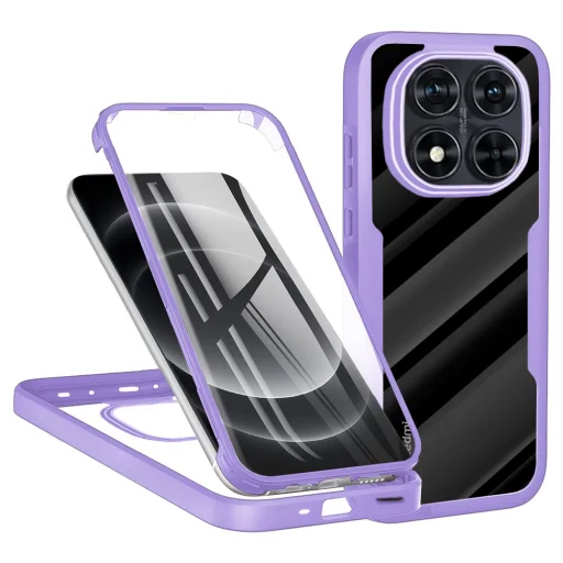 Techsuit - ColorVerse 360 Sorozat + Képernyővédő - Xiaomi Redmi Note 14 Pro 5G / Note 14 Pro+ 5G / Poco X7 - Lila tok - 1