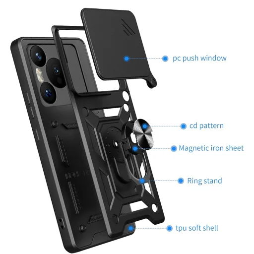 Techsuit - CamShield Sorozat - Xiaomi Redmi Note 14 5G - Kék tok - 2