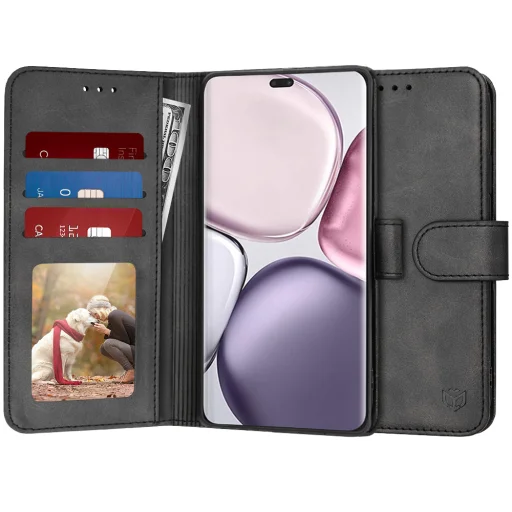  Honor Magic7 Lite / X9c Fekete Techsuit Naplókönyv tok - 1