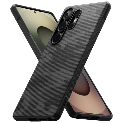  Ringke - Onyx Design - Samsung Galaxy S25 Ultra - Fekete terepmintás tok - 2