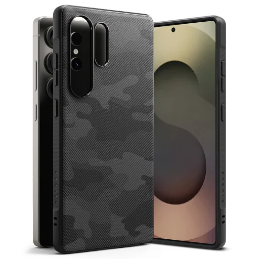  Ringke - Onyx Design - Samsung Galaxy S25 Ultra - Fekete terepmintás tok - 1