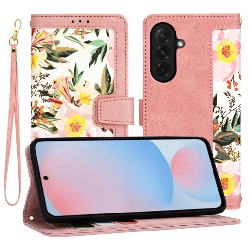Techsuit - FlipCraft - Samsung Galaxy A56 5G - Rózsaszín Szívecske tok - 1