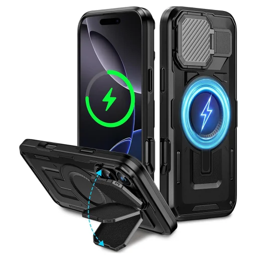 Techsuit - CamVault MagSafe - iPhone 16 Plus - Fekete tok - 1