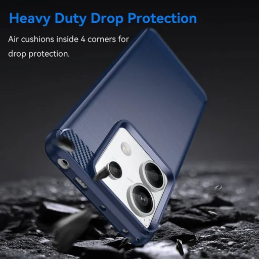 Techsuit - Karbon Szilikon - Xiaomi Redmi Note 14 4G regionális verzió - Fekete tok - 4