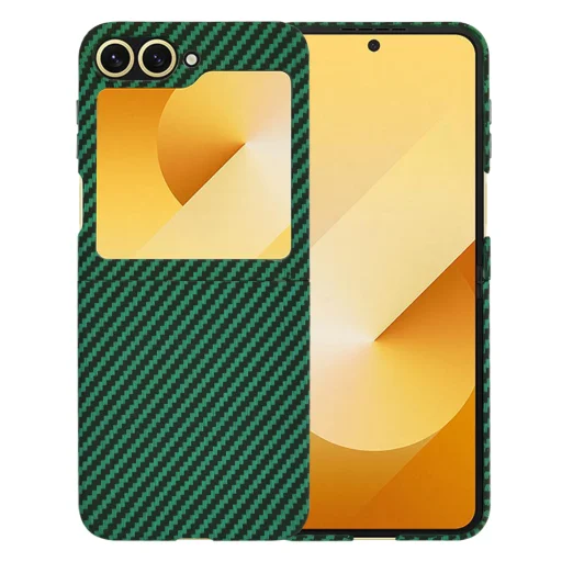 Techsuit - Karbonit Szálburkolat - Samsung Galaxy Z Flip6 - Zöld tok - 1
