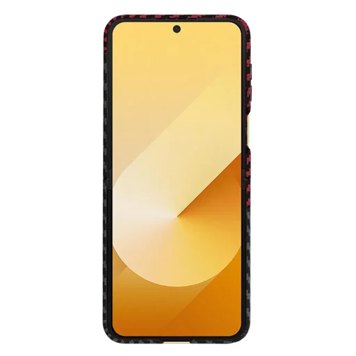 Techsuit - Carbonite FiberShell - Samsung Galaxy Z Flip6 - Piros Vortex tok - 2