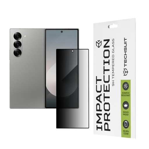 Techsuit - 111D Privacy Teljes Ragadás [Külső Képernyő] - Samsung Galaxy Z Fold6 - Fekete - 1