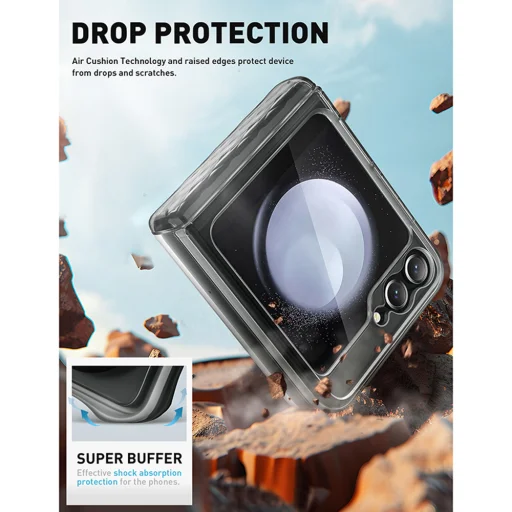  Samsung Galaxy Z Flip6 Fagyos Fekete i-Blason Cosmo tok - 6