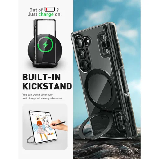  Samsung Galaxy Z Fold6 Fagyos Fekete i-Blason Cosmo Pro MagSafe tok - 7