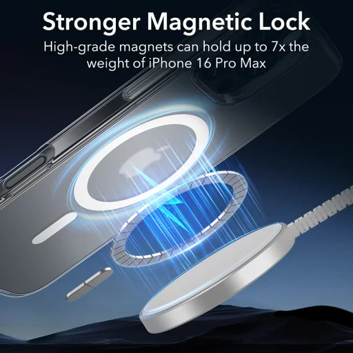  iPhone 16 Pro Max Matt Átlátszó ESR Klasszikus Hibrid HaloLock tok - 2