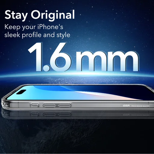  iPhone 16 Pro Max Matt Átlátszó ESR Klasszikus Hibrid HaloLock tok - 7