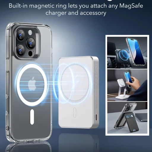  iPhone 16 Pro Max Matt Átlátszó ESR Klasszikus Hibrid HaloLock tok - 10