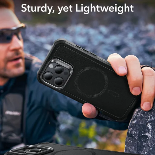  iPhone 16 Pro Zöld ESR Cyber Armor Kitámasztós tok - 5