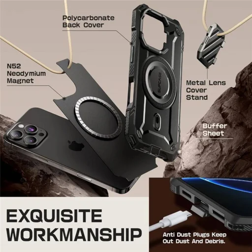  iPhone 16 Fekete Supcase - Unicorn Beetle XT MagSafe tok - 4