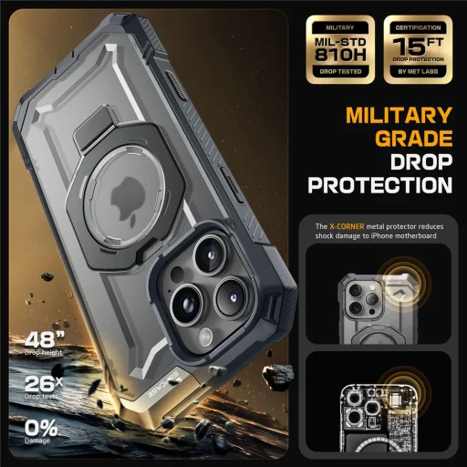  iPhone 16 Pro Max Szürke Supcase - Unicorn Beetle Defender tok - 7