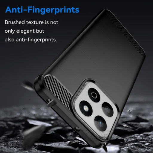 Techsuit - Szénszálas Szilikon - Honor 200 Smart / X7c - Fekete tok - 4