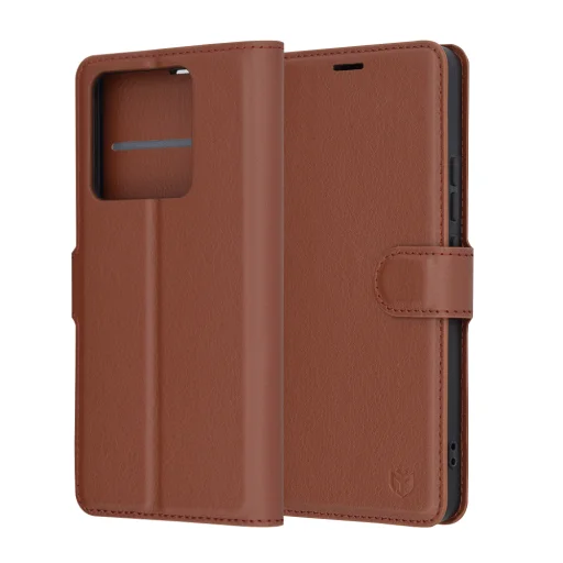 Techsuit - Bőrtok - Xiaomi 14T - Barna tok - 1