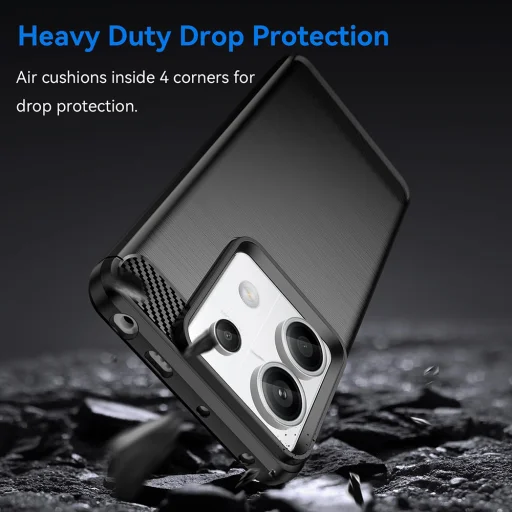  Techsuit - Karbon Szilikon - Xiaomi Redmi Note 13 Pro 5G / Poco X6 - Fekete tok - 4