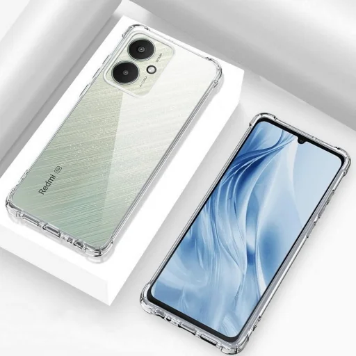 Techsuit - Ütésálló Átlátszó Szilikon [Kameravédelemmel] - Xiaomi Redmi 13C 5G / Poco M6 - Átlátszó tok - 3